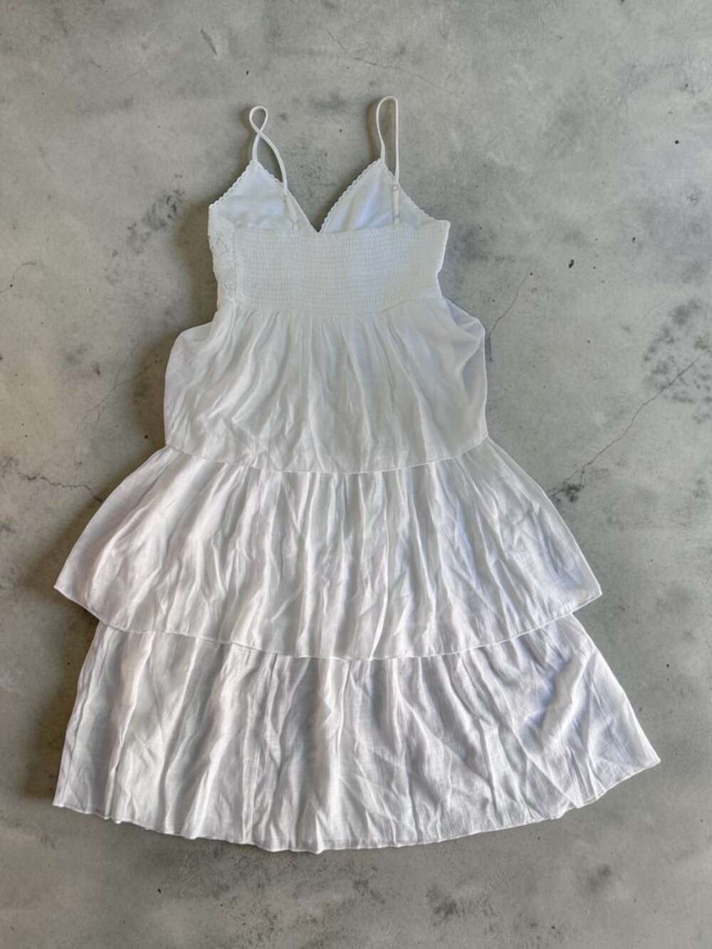 Rebellion Again White Tiered Spaghetti Strap Dress – Size L - Picture 3 of 6